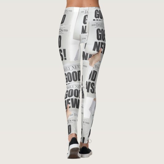 Newspaper Print Leggings (Achterkant)
