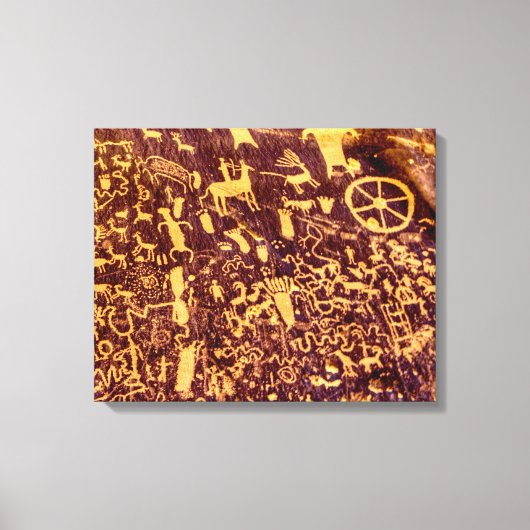 Newspaper Rock American Indian Utah Canvas Afdruk (Voorkant)