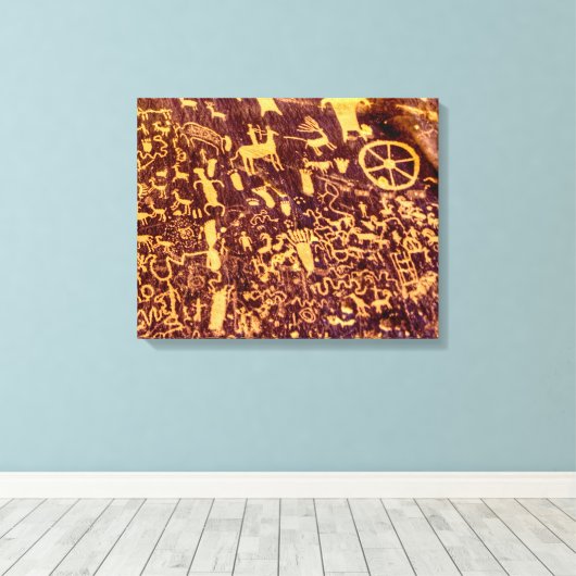 Newspaper Rock American Indian Utah Canvas Afdruk (Insitu (Houten vloer))