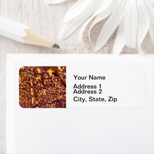 Newspaper Rock American Indian Utah Etiket (Insitu)