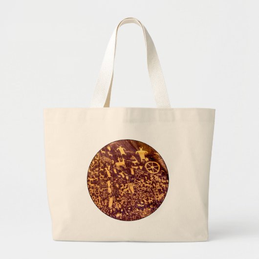 Newspaper Rock American Indian Utah Grote Tote Bag (Voorkant)