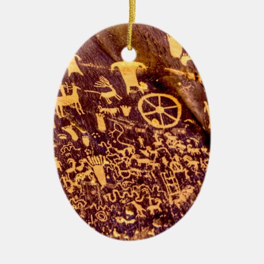 Newspaper Rock American Indian Utah Keramisch Ornament (Voorkant)