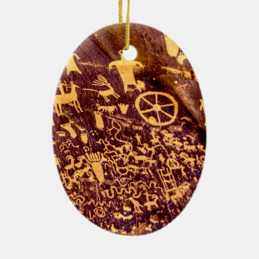 Newspaper Rock American Indian Utah Keramisch Ornament (Achterkant)