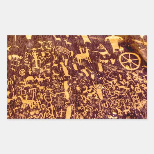 Newspaper Rock American Indian Utah Rechthoekige Sticker (Voorkant)
