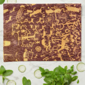 Newspaper Rock American Indian Utah Theedoek (Gevouwen)