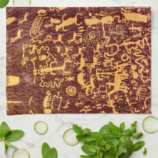 Newspaper Rock American Indian Utah Theedoek (Gevouwen)