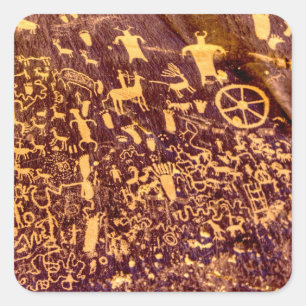 Newspaper Rock American Indian Utah Vierkante Sticker