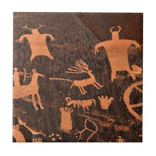 Newspaper Rock Petroglyph-panel - Utah Tegeltje (Voorkant)