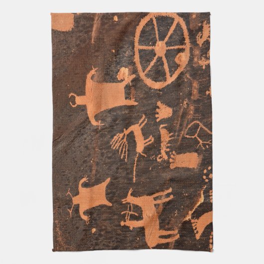 Newspaper Rock Petroglyph-panel - Utah Theedoek (Verticaal)