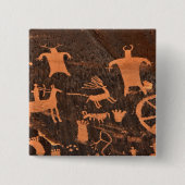 Newspaper Rock Petroglyph-panel - Utah Vierkante Button 5,1 Cm (Voorkant)