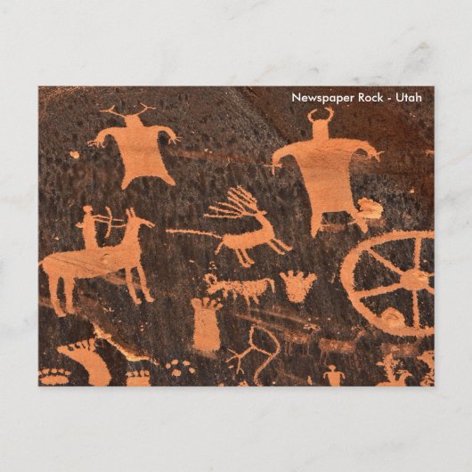 Newspaper Rock - Utah Briefkaart (Voorkant)
