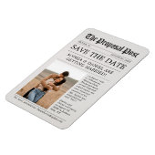 Newspaper Save The Date Magnet Photo Magneet (Linkerzijde)