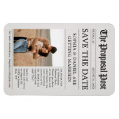 Newspaper Save The Date Magnet Photo Magneet (Horizontaal)
