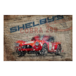 Newspaper Shelby Cobra 289 Perfect Poster