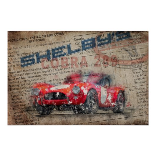 Newspaper Shelby Cobra 289 Perfect Poster (Voorkant)