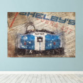 Newspaper Shelby Cobra 427 Canvas Afdruk (Insitu (Houten vloer))