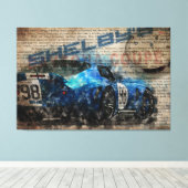 Newspaper Shelby Daytona Coupe Canvas Afdruk (Insitu (Houten vloer))
