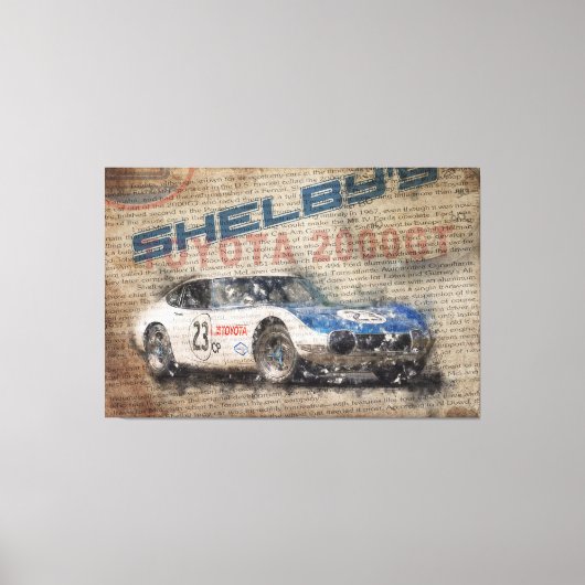 Newspaper Shelby Toyota 2000GT Canvas Afdruk (Voorkant)