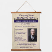 Newspaper Style Doctor Retirement Card | Custom Hangend Wandkleed (Voorkant)