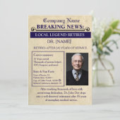 Newspaper Style Doctor Retirement Card | Custom Kaart (Staand voorkant)