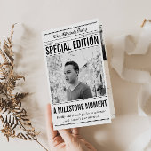 Newspaper Style Mitzvah Program Small Folded Paper Flyer