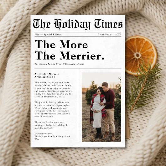 Newspaper Style | The More The Merrier Pregnancy Aankondiging