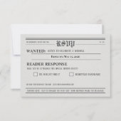 Newspaper-Style Wedding RSVP Response card (Voorkant)