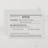 Newspaper-Style Wedding RSVP Response card (Voorkant / Achterkant)