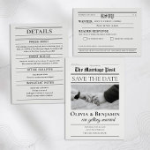 Newspaper-Style Wedding Save the Date