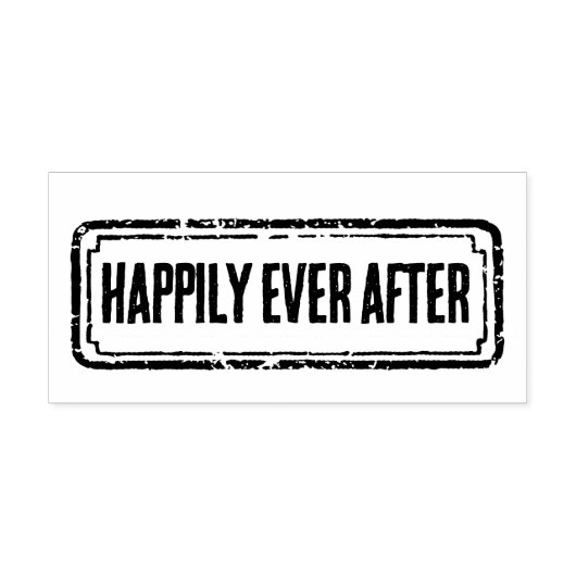 Newspaper Themed Distressed Happily Ever After Rubberstempel (Afrduk)