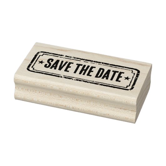 Newspaper Themed Distressed Save the date! Rubberstempel (Stempel)