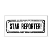 Newspaper Themed Distressed Star Reporter! Rubberstempel (Afrduk)