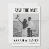 Newspaper Unique Photo Wedding Save The Date (Voorkant)