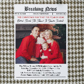 Newspaper Vintage Christmas Party Kaart