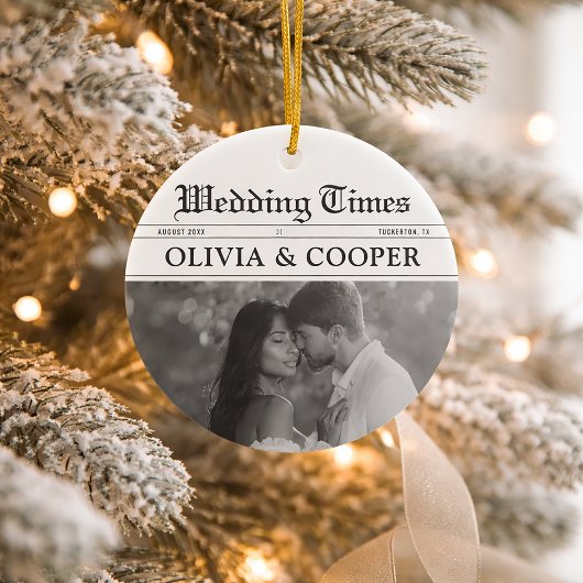 Newspaper Wedding Keramisch Ornament