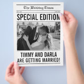 Newspaper Wedding Program Single Large Page  Flyer (Hand)
