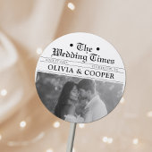 Newspaper Wedding Ronde Sticker