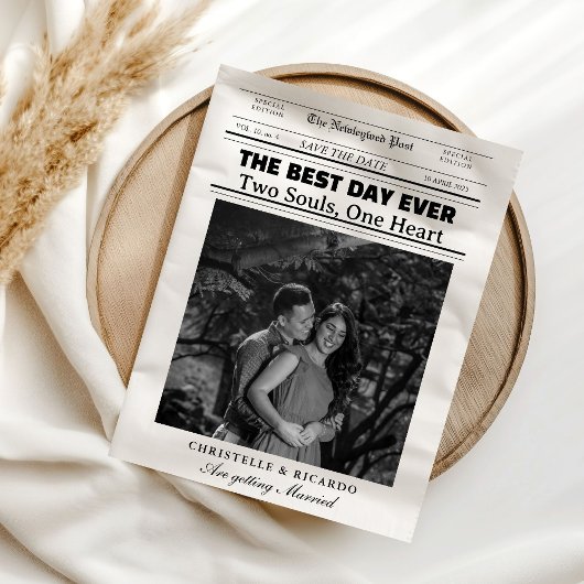 Newspaper Wedding Timeline & Program Infographic