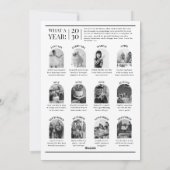 Newspaper What A Year Black White Photo Christmas Feestdagenkaart (Achterkant)