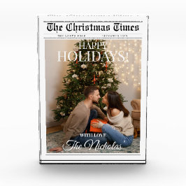 Newspaper What A Year Black White Photo Christmas Fotoblokken