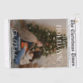 Newspaper What A Year Black White Photo Christmas Golfhanddoek (Horizontaal)