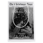Newspaper What A Year Black White Photo Christmas Medium Cadeauzakje (Voorkant)