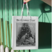 Newspaper What A Year Black White Photo Christmas Medium Cadeauzakje