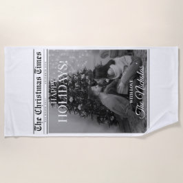 Newspaper What A Year Black White Photo Christmas Strandlaken