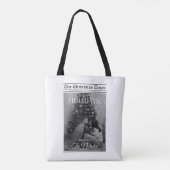 Newspaper What A Year Black White Photo Christmas Tote Bag (Achterkant)