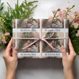 Newspaper What A Year Holiday Photo Christmas Cadeaupapier
