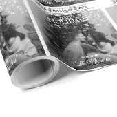 Newspaper What A Year Holiday Photo Christmas Cadeaupapier (Rol Hoek)