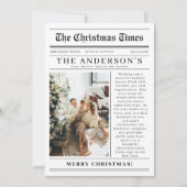 Newspaper What A Year Photo Collage Christmas Feestdagenkaart (Voorkant)