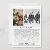 Newspaper What A Year Photo Collage Christmas Feestdagenkaart (Achterkant)