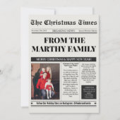 Newspaper Year in Review Photo Collage Christmas  Feestdagenkaart (Voorkant)